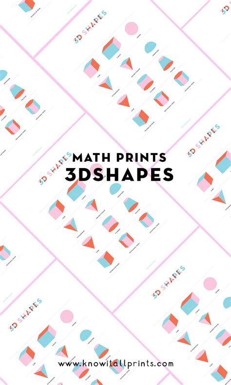 3D Shapes Printable Shapes Poster Homeschool Printable | Etsy | Shape ...