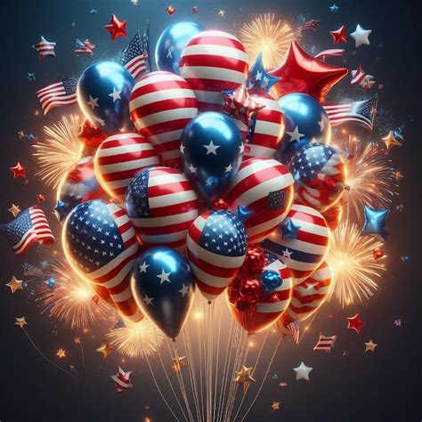 Premium Vector Independence Day American Flag Freedom Fireworks