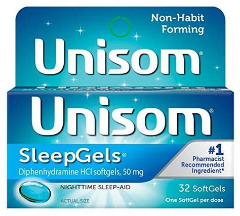 Unisom SleepGels Nighttime Sleep Aid 32 Softgels Pack Of 48