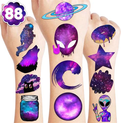 Luminous Tattoos Temporary For Halloween Party Cosplay Decoration 8sheets Mexican