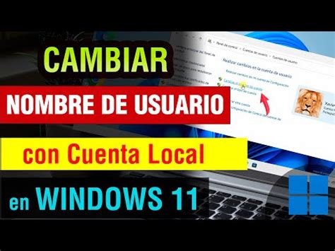 Como Cambiar El Nombre De Usuario Local En Windows Cambiar Nombre