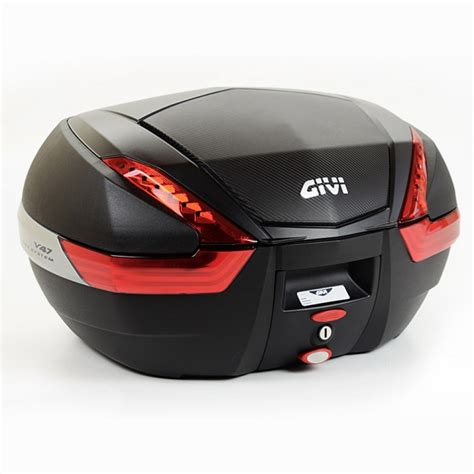 Baú Givi V47 Monokey Carbon Vermelho traseiro NOVO