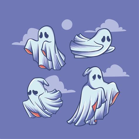 Colecci N Fantasmas De Halloween Dibujados A Mano Vector Premium