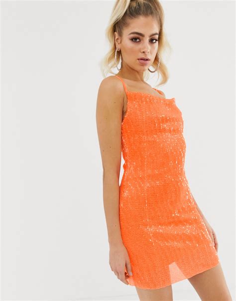 Orange Sequin Dress Short Dresses Images