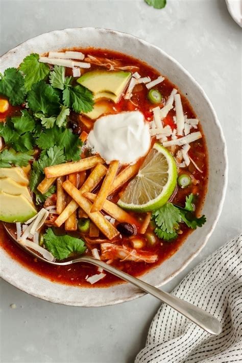 Slow Cooker Chicken Tortilla Soup Ambitious Kitchen