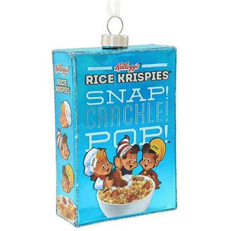 Kellogg's Rice Krispies Retro Cereal Box Glass Ornament