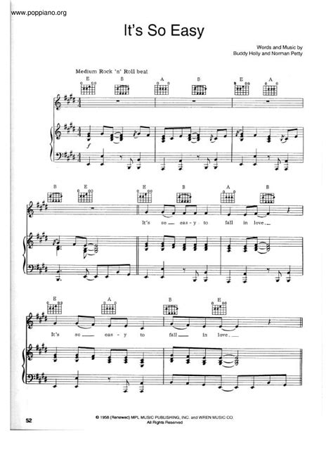 Linda Ronstadt Its So Easy Sheet Music Pdf Free Score Download ★