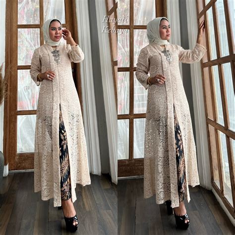 Jual Setelan Kebaya Modern Long Tunik Model Floy Shopee Indonesia