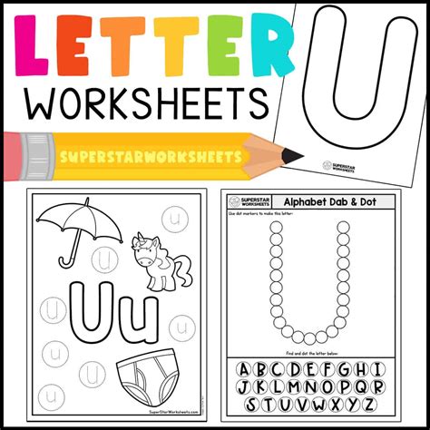 Letter U Cut And Paste Worksheets