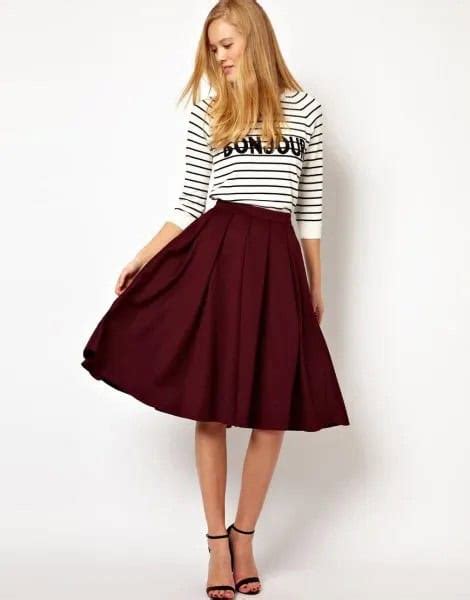 How To Style Burgundy Skirt 15 Beautiful And Deep Outfit Ideas Secret