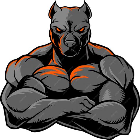 Premium Vector | Strong pitbull