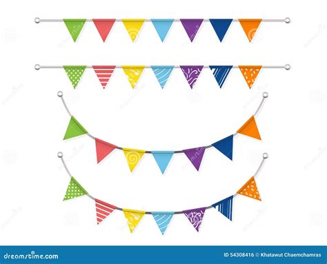 Bunting Flags Vector Set Stock Vector Illustration Of Blue 54308416