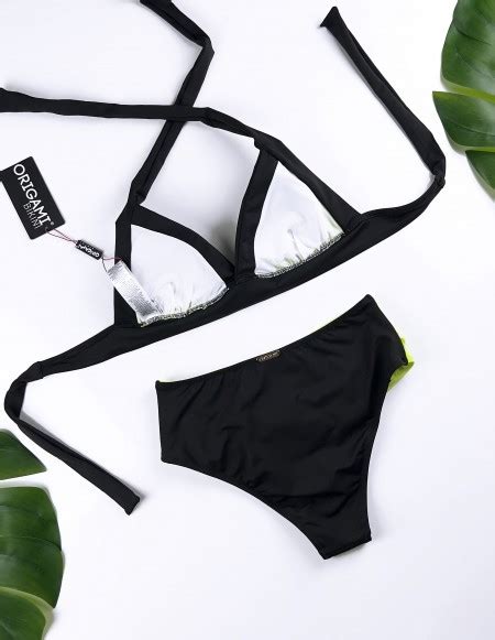 Texas Neon Yellow HD Origami Bikini