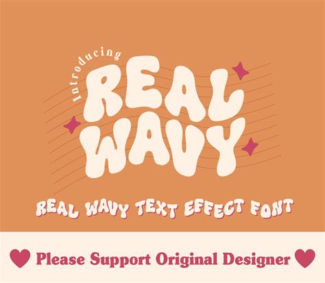 Real Wavy Retro Font, Wavy Font, Wavy Text Svg, Easy to Create Custom ...