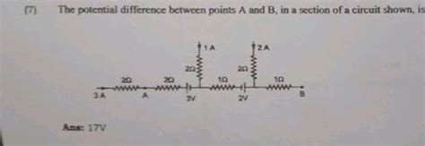 The Potential Difference Between Points A B In A Section Of A Circuit