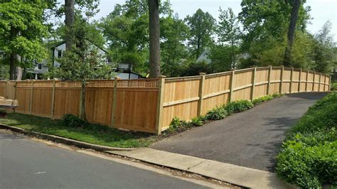 Western Red Cedar Solid Board Fence With Lattice Topper Wood Privacy Fence Western Red Cedar