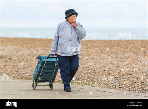 Elderly Old Woman Shopping Trolley Hi Res Stock Photography And Images