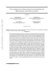 Counterfactual Explanation Algorithms For Behavioral And Textual