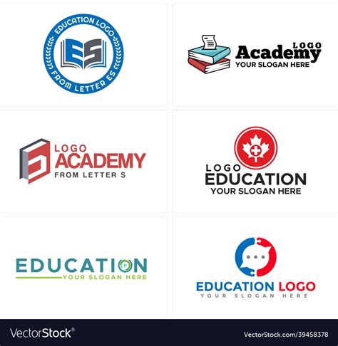 A set of education academy logo design Royalty Free Vector