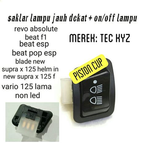 Jual Saklar Lampu Tombol Dim 3 Titik Tec Revo Beat F1 Blade New Vario 125 Jakarta Barat