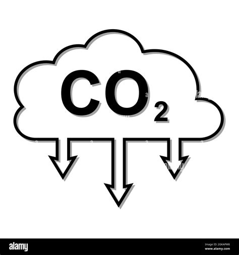 Icono Emisiones De Di Xido De Carbono Co Nube Con Una Sombra Concepto