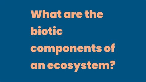 What are the biotic components of an ecosystem? - Write A Topic