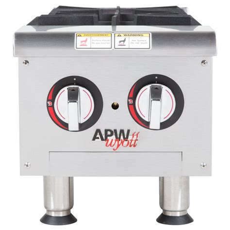 APW Wyott HHP 212 Liquid Propane Heavy Duty 2 Burner Countertop 12 Range Hot Plate 60 000 BTU