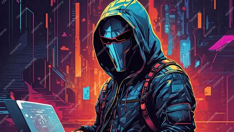 Premium AI Image | Cyberpunk Hacker Vector Illustration