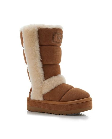 Ugg Classic Chillapeak Tall Shearling Platform Boots In Brown Lyst