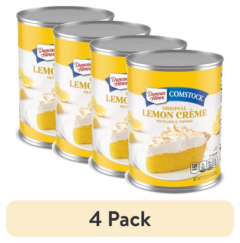 4 Pack Duncan Hines Comstock Original Lemon Crème Pie Filling And