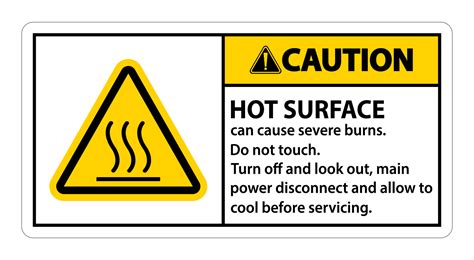 Caution Hot Surface Sign On White Background Vector Art At Vecteezy