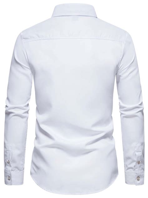 Manfinity Mode Hombres Camisa unicolor con botón Moda de Mujer