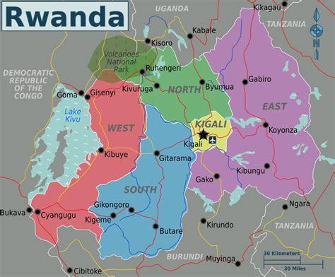 Kigali, Ruanda mappa - Mappa di kigali Rwanda (Africa Orientale Africa)