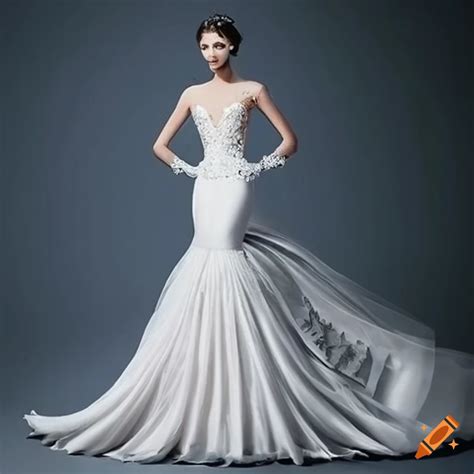 Exquisite Custom Made Mermaid Wedding Dress On Craiyon