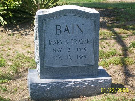 Mary Ann Fraser Bain Find A Grave Gedenkplek