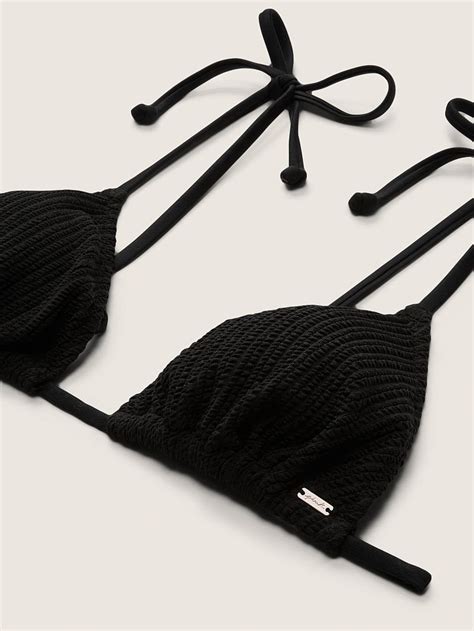 Krinkle Kumaş Üçgen Bikini Üstü Kırmızı VS26461545 Victoria s Secret PINK