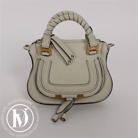 Sac mini Marcie en cuir graine blanc Chloé