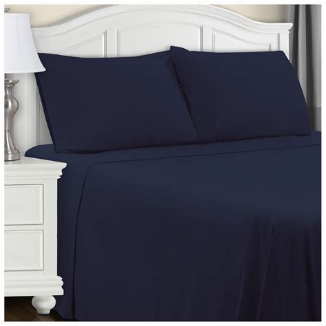 Extra Soft Flannel Sheet Set Navy Blue Twin