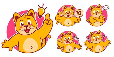 Premium Vector | Cat cartoon stickers