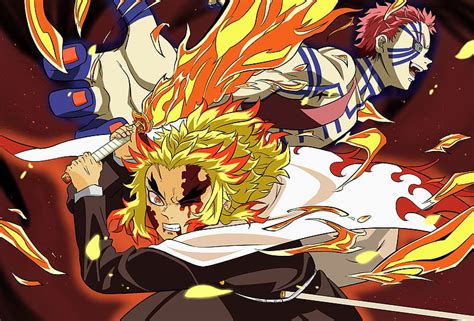 1080p Free Download Anime Demon Slayer Kimetsu No Yaiba Kyojuro Rengoku Akaza Demon