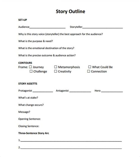 FREE 9 Story Outline Samples In PDF MS Word Story Outline Template