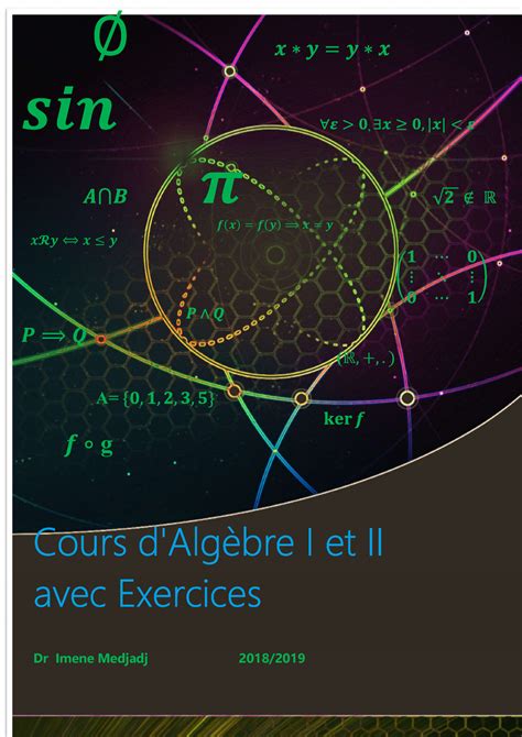 Gm Mi Alg Bre Cours D Alg Bre I Et Ii Avec Exercices Corrig Sdr