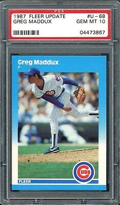 Fleer Update Baseball Greg Maddux Rookie Card No U Psa Old