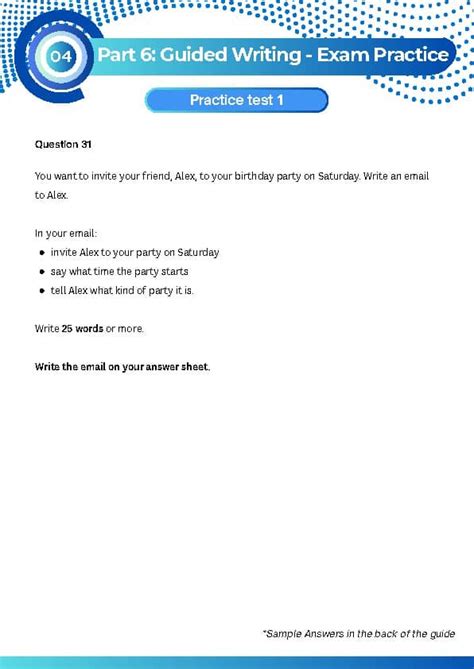 ket writing exam practice part   practice tests tpt