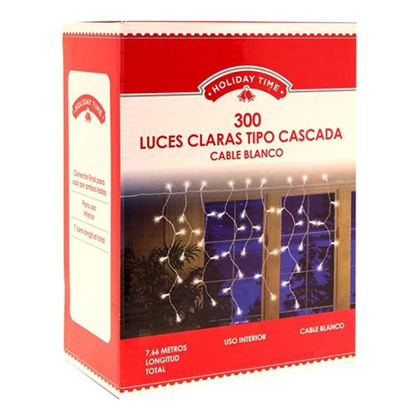 Serie de 300 Luces Navideñas Holiday Time tipo Cascada Blanca Walmart