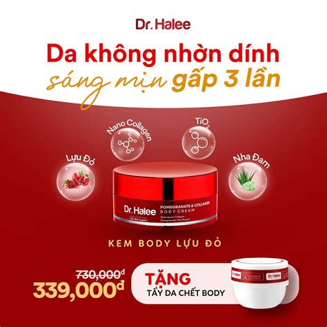 Kem Body DƯỠng TrẮng Da LỰu ĐỎ Dr Halee