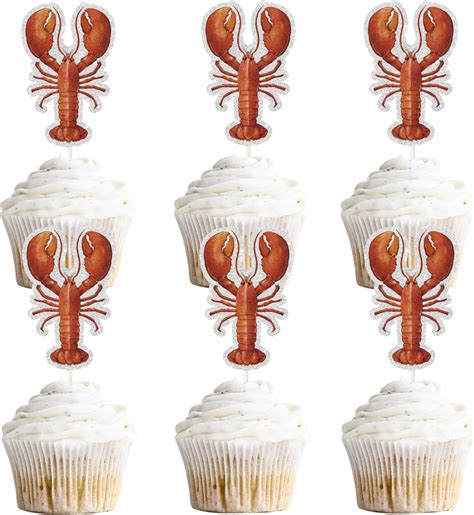 Amazon Lobster Dessert Cupcake Topper 18pcs Crawfish Cake Decor