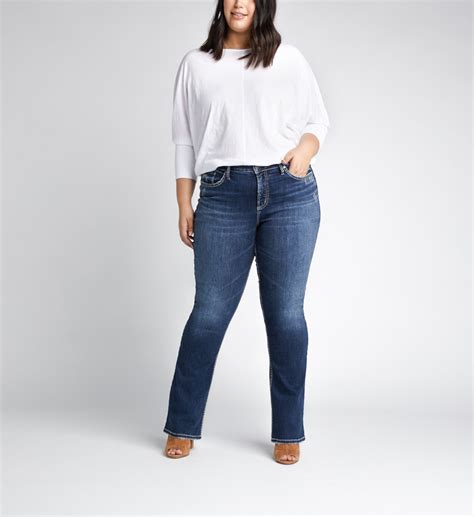 Avery High Rise Slim Bootcut Jeans Plus Size Silver Jeans Us