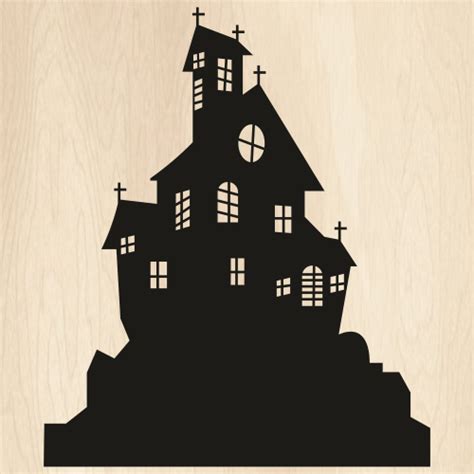 Haunted House With Tree Svg Halloween Haunted House Png