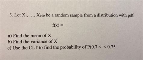 Let X X Be A Random Sample From A Chegg